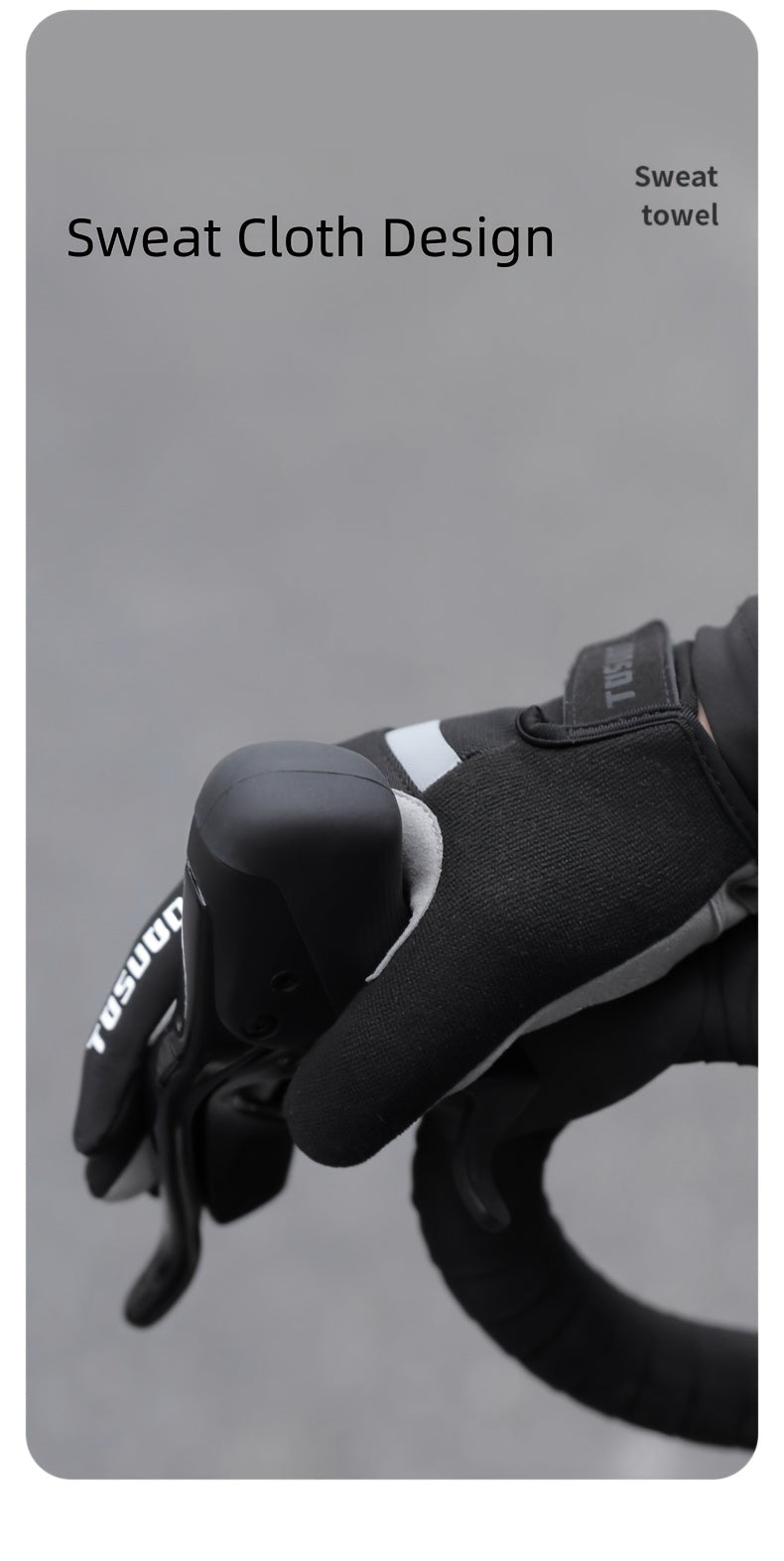 Gants de vélo à paume renforcée en maille, Tosuod, brun
