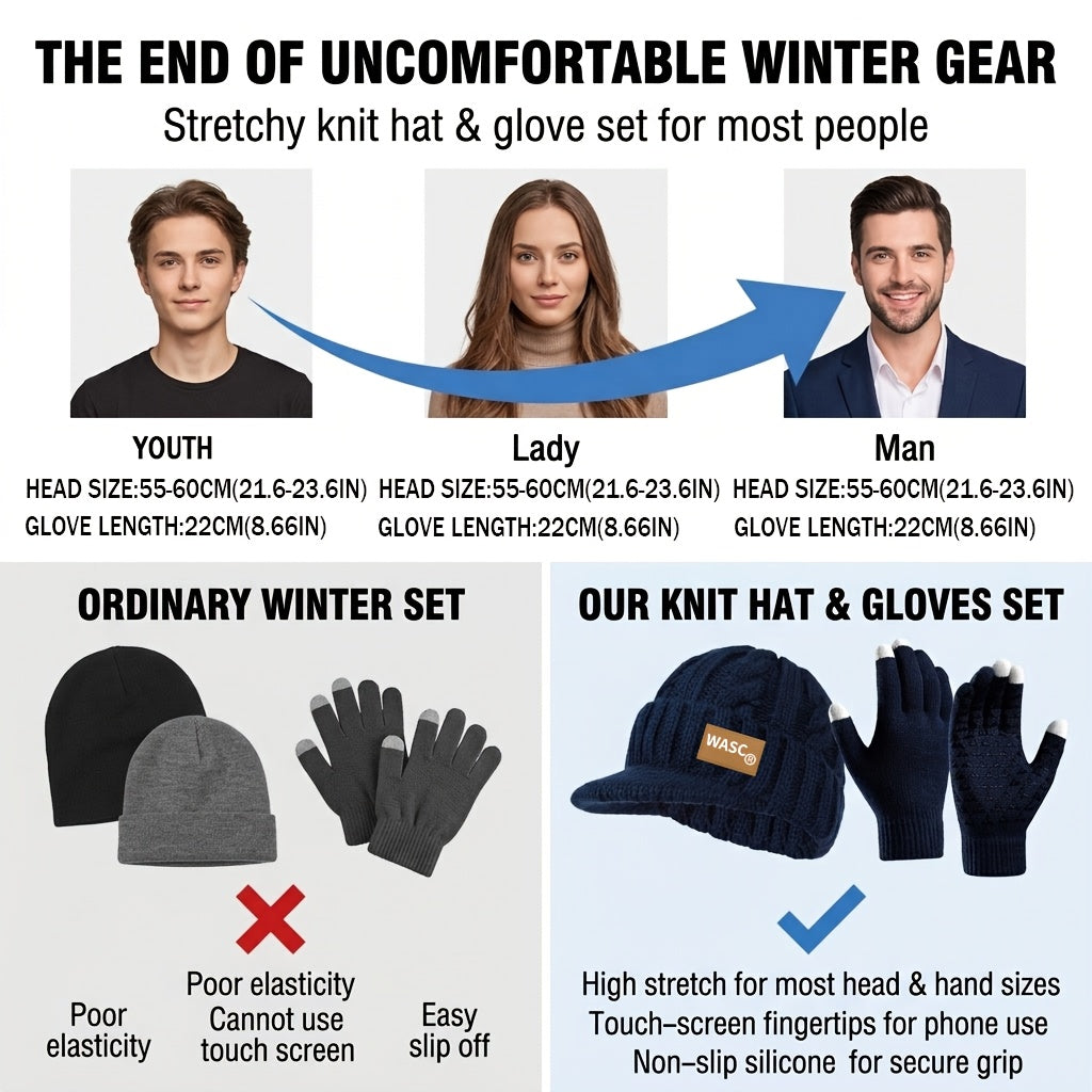Gants en maille, 4 coloris