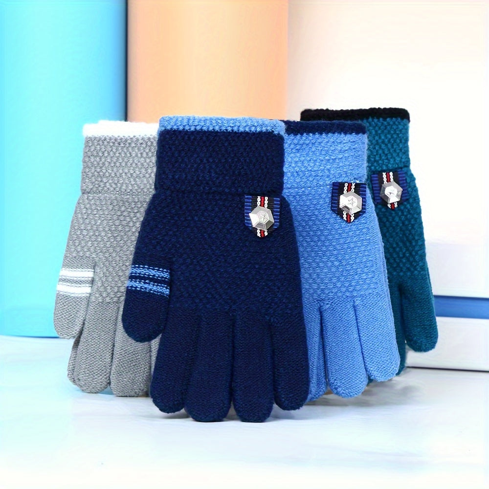Gants épais en maille épaisse pour enfant — lot de 2 paires