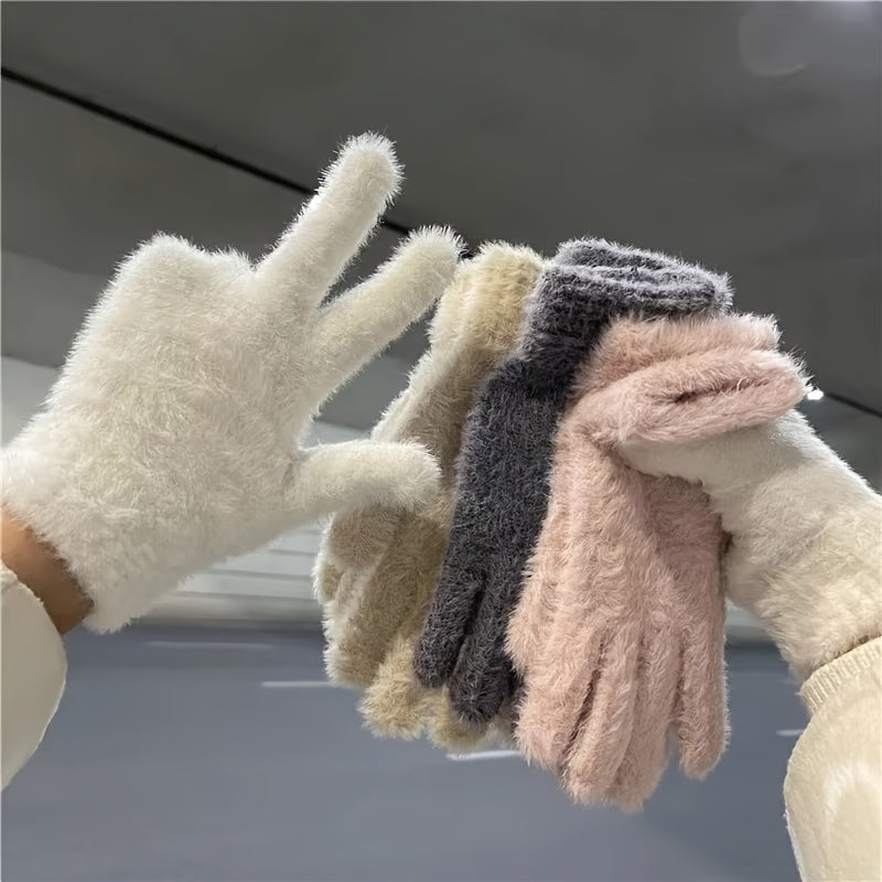Gants en maille, 6 coloris, tissé