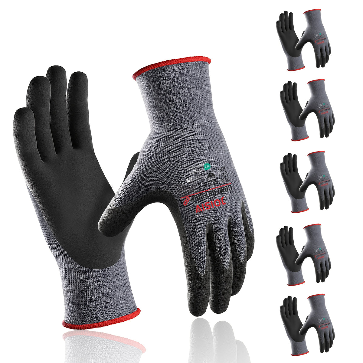 Gants de travail tactiles en maille enduite — lot de 12 paires