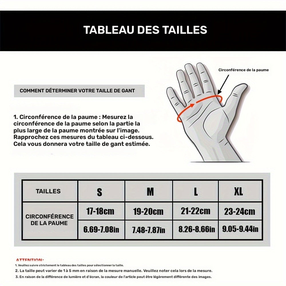 Gants de moto à paume renforcée à sangle de poignet