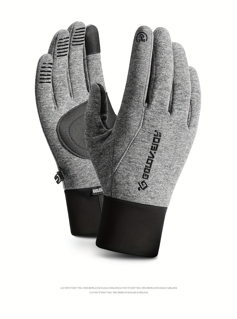 Gants de vélo tactiles à paume renforcée à sangle de poignet en softshell