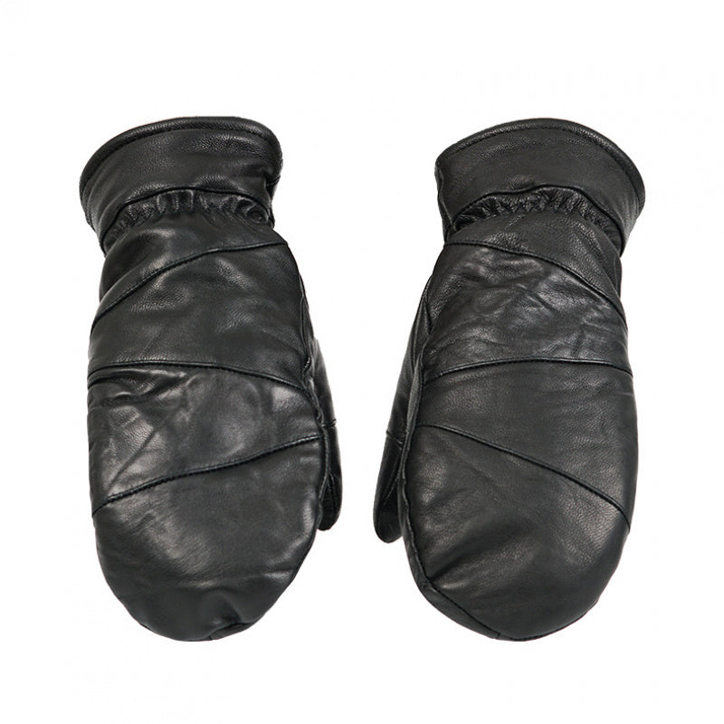 Gants mitaines coupe-vent doublés en maille, noir