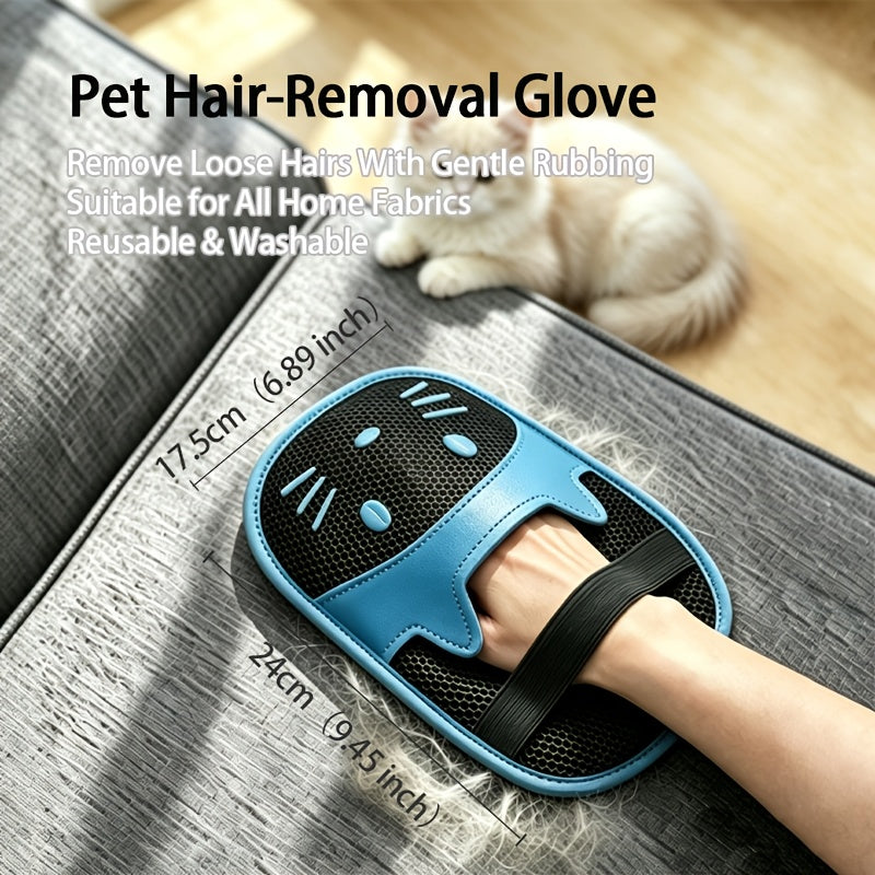 Gant anti-poil à motif chat en maille