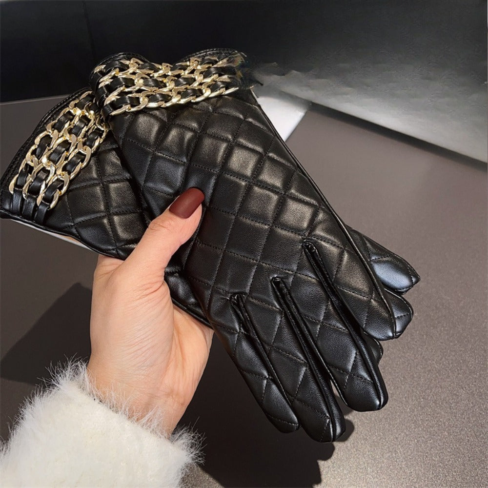 Gants coupe-vent en maille, noir
