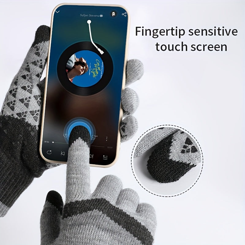 Gants tactiles antidérapants doublés en maille, 2 coloris