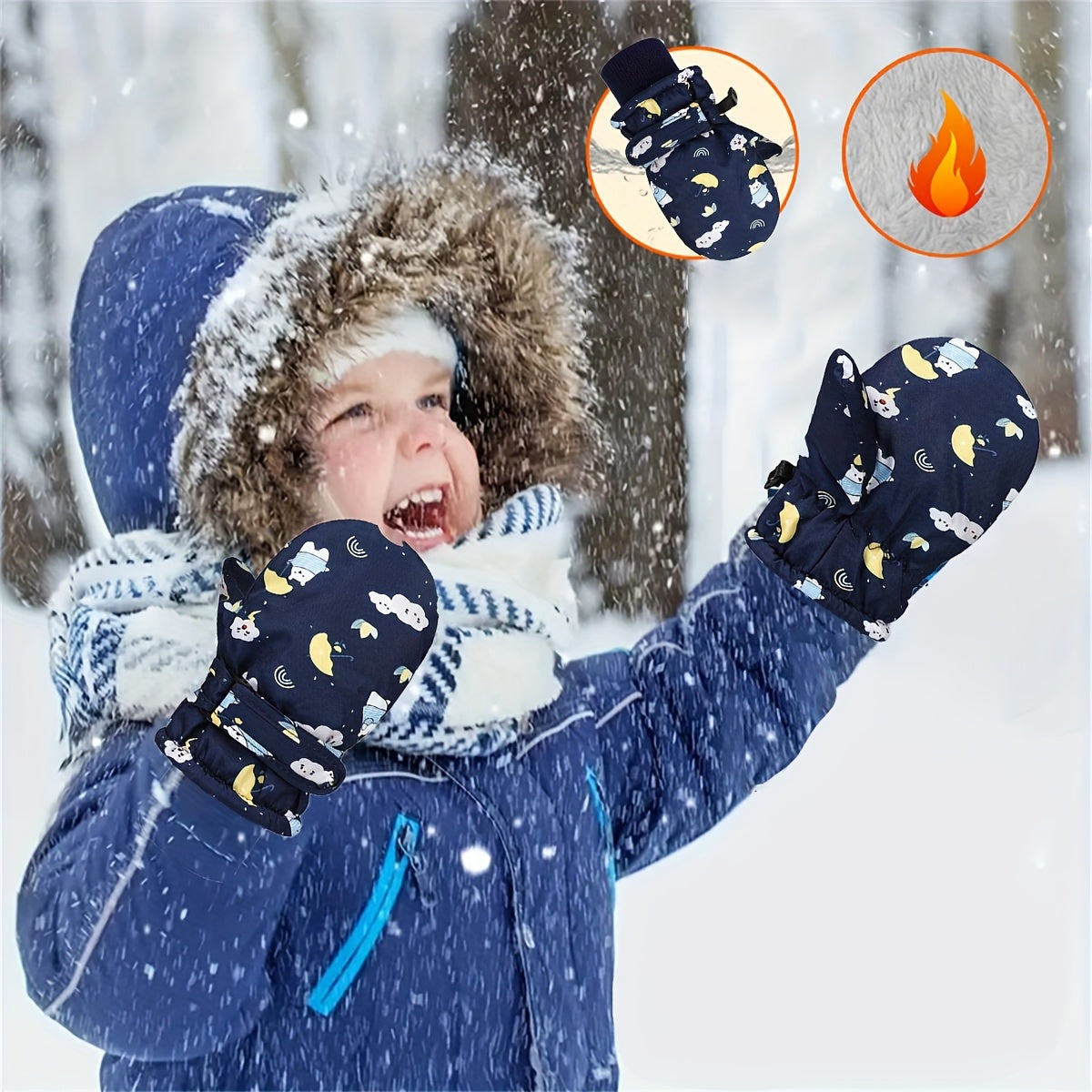 Gants en maille à doublure peluche