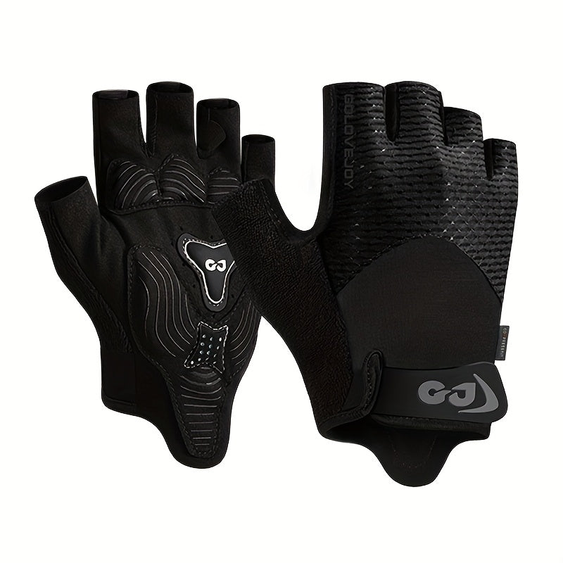Mitaines de vélo, demi-doigts, noir, rose, noir