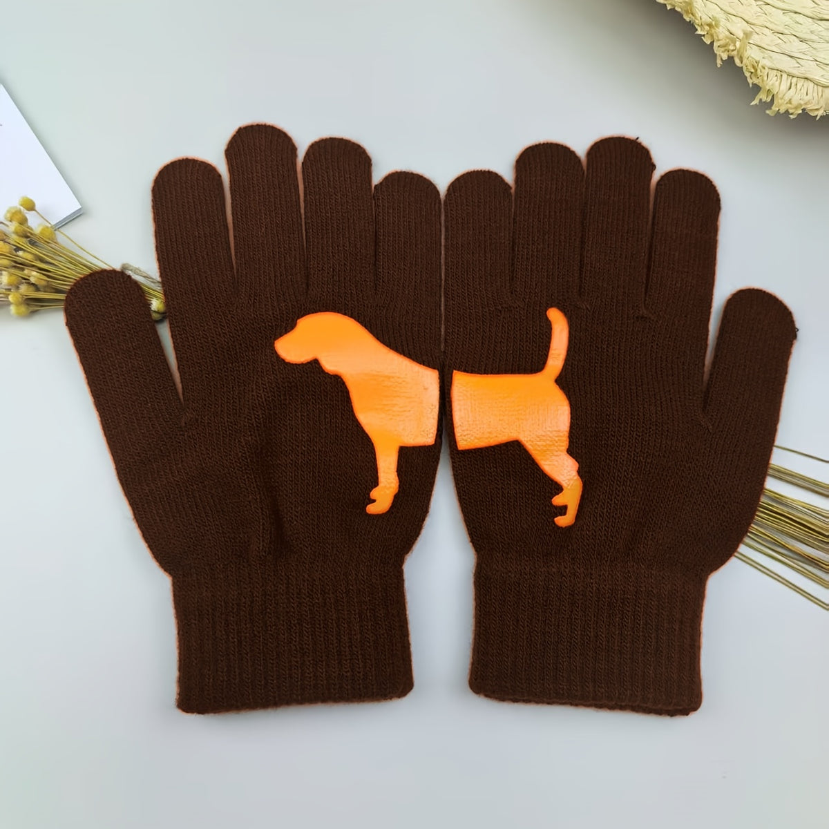 Gants coupe-vent à poignet côtelé en maille