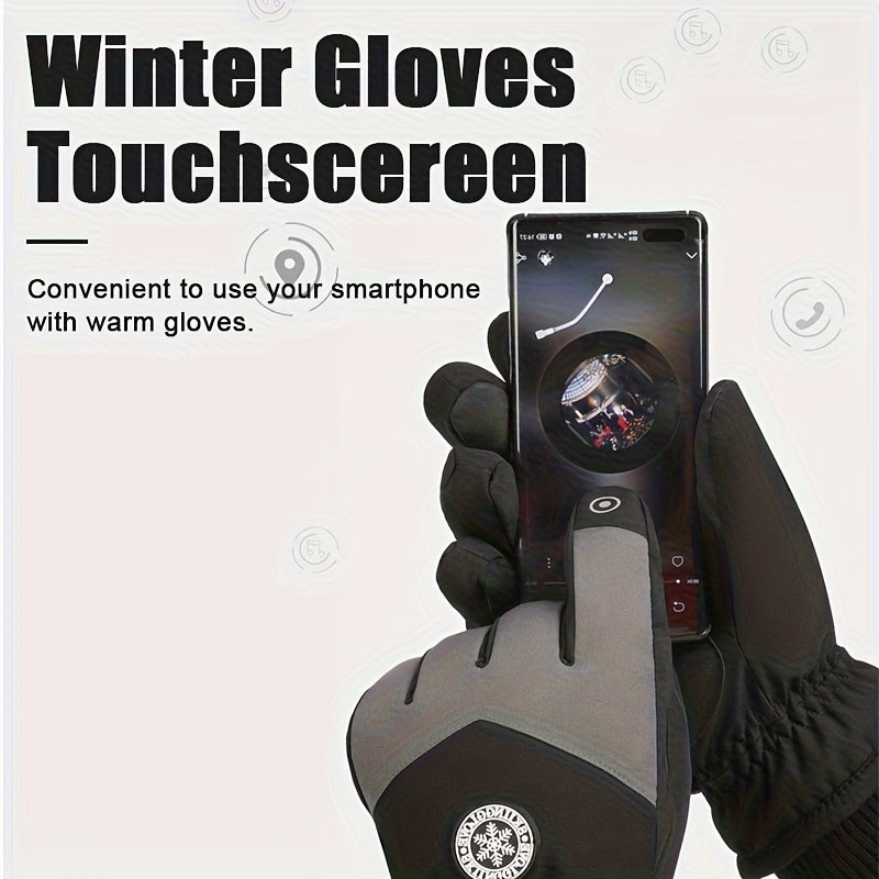 Gants de ski imperméables à poignet froncé à oursons