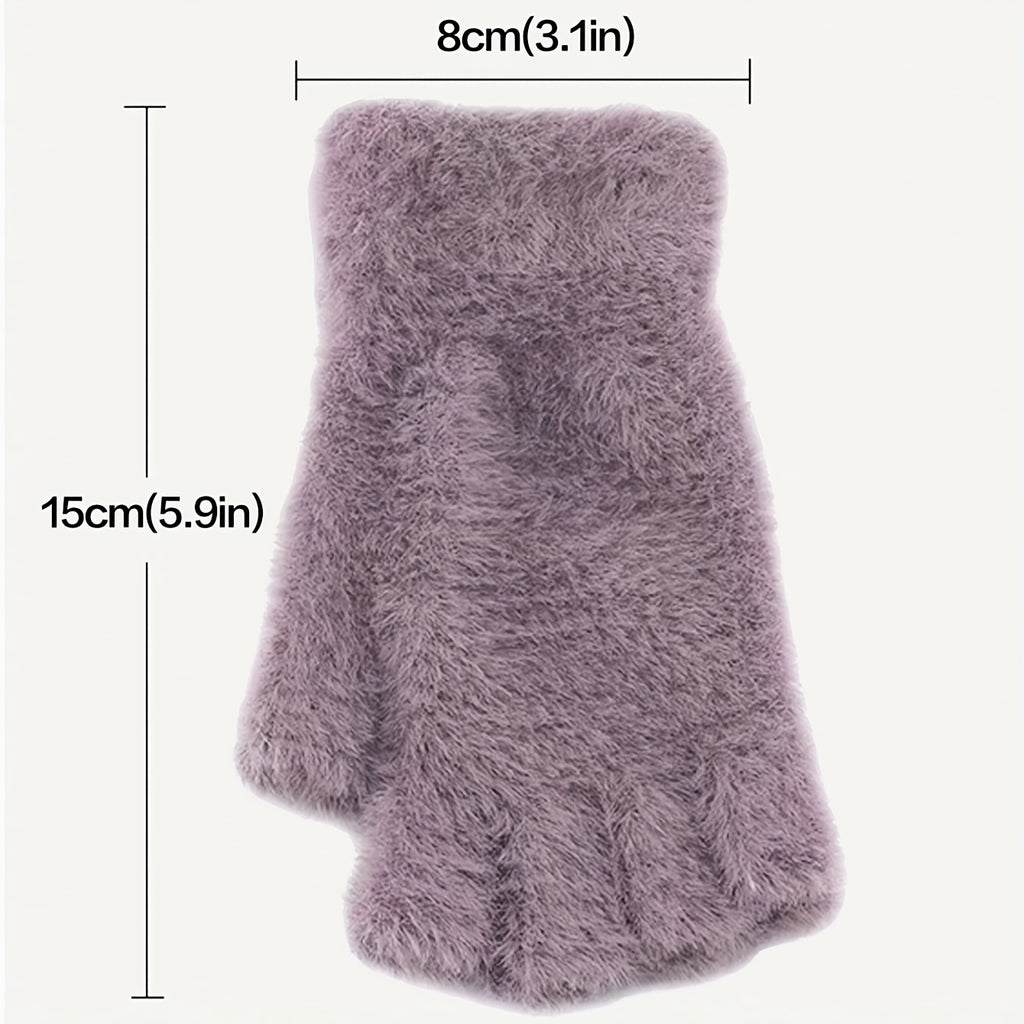 Gants sans doigts en maille, 2 coloris, tissé