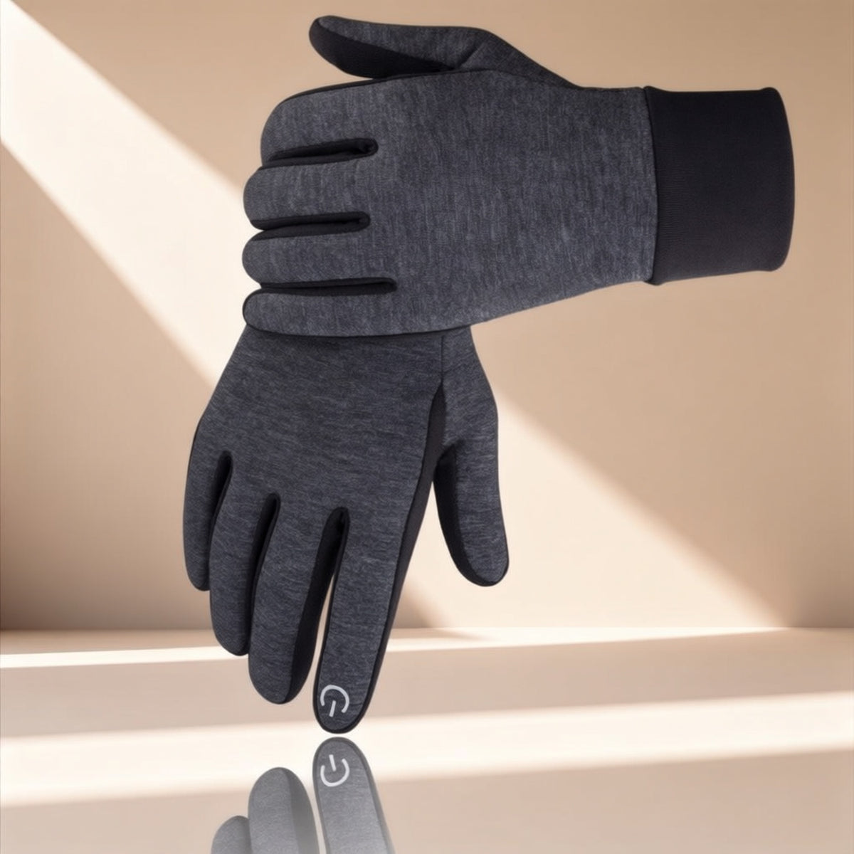 Gants mitaines antidérapants doublés en maille