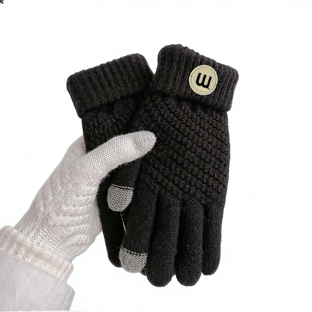 Gants tactiles en maille gaufrée imprimés