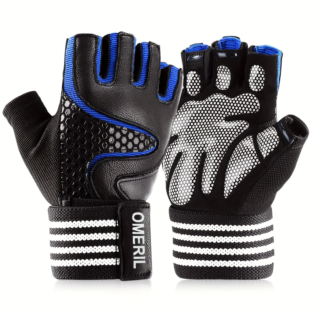 Gants de musculation antidérapants rayés à picots en maille