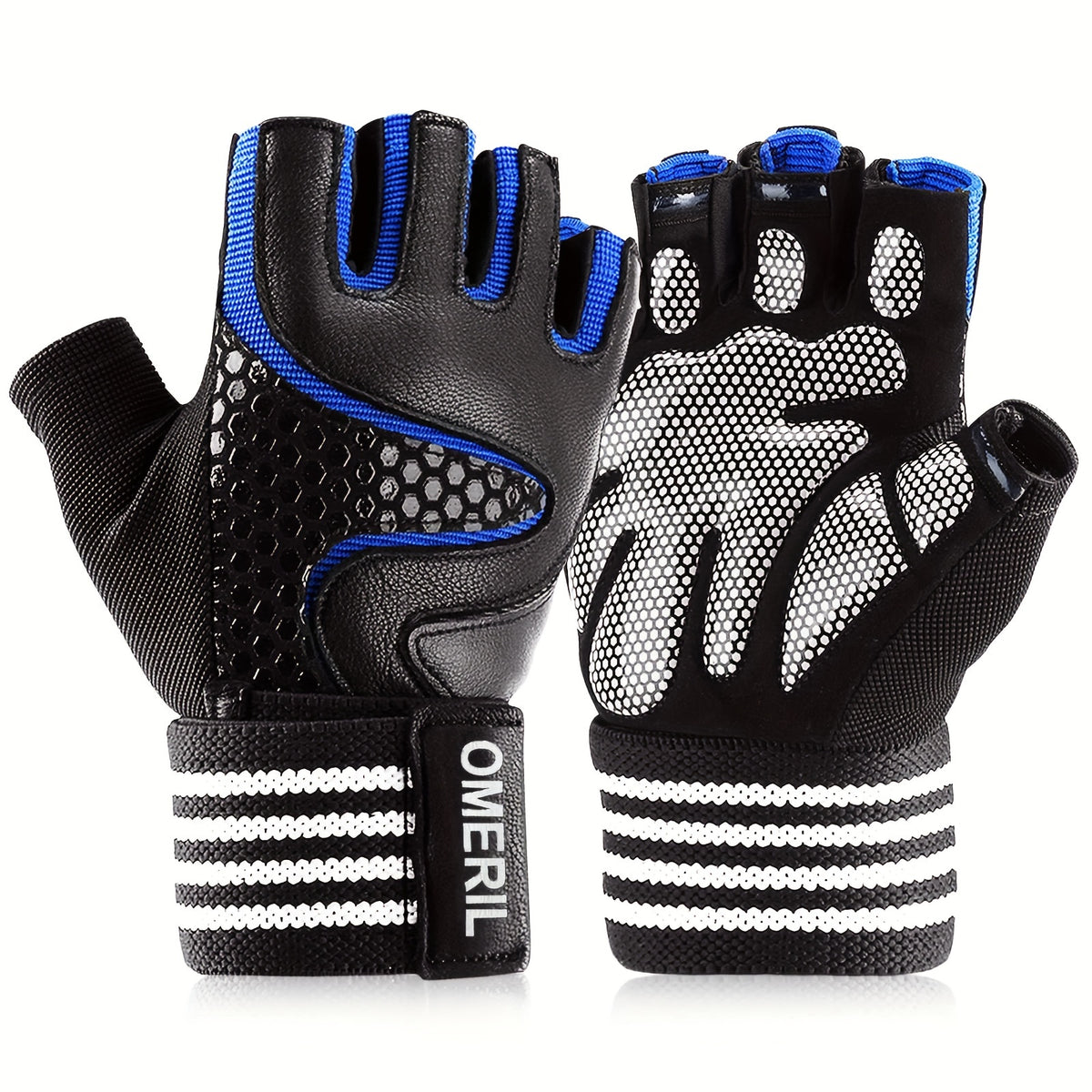 Gants de musculation antidérapants rayés à picots en maille