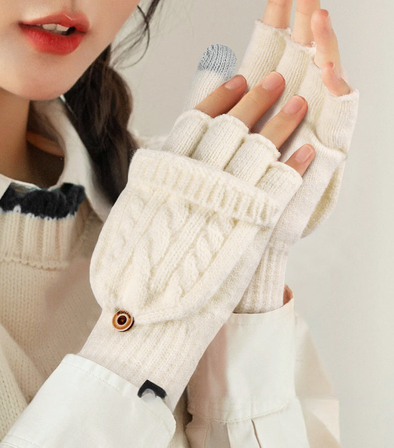 Gants sans doigts doublés en maille