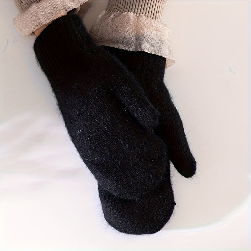 Moufles en maille duveteuse