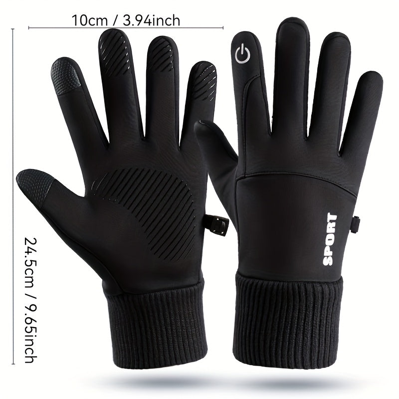 Gants tactiles antidérapants à poignet côtelé à picots en softshell