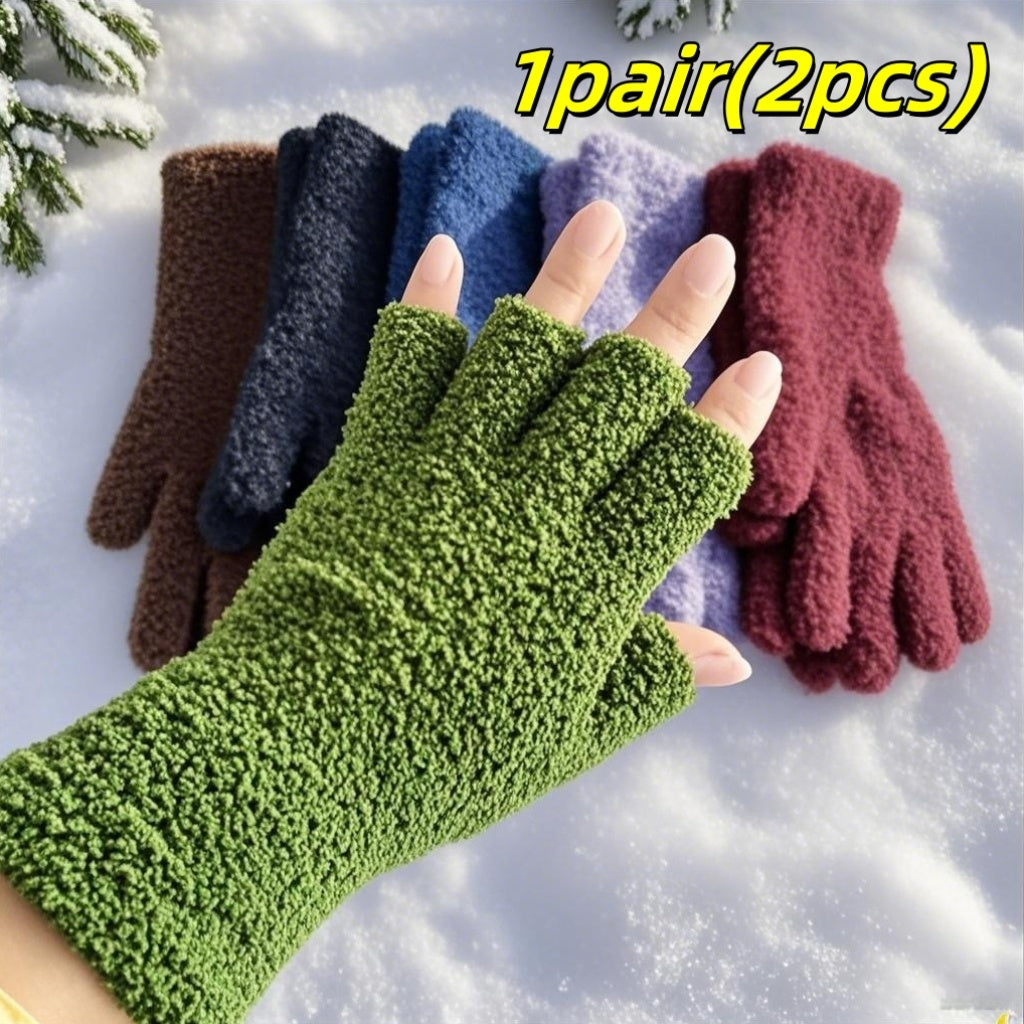 Gants longs en maille, noir