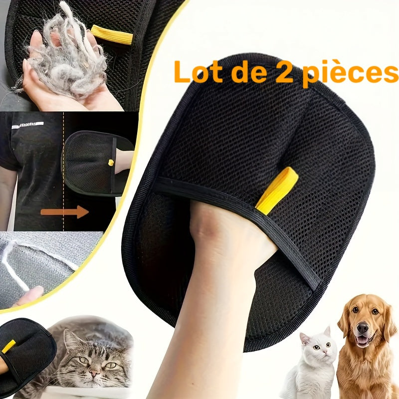 Gants doublés en maille — lot de 2 paires