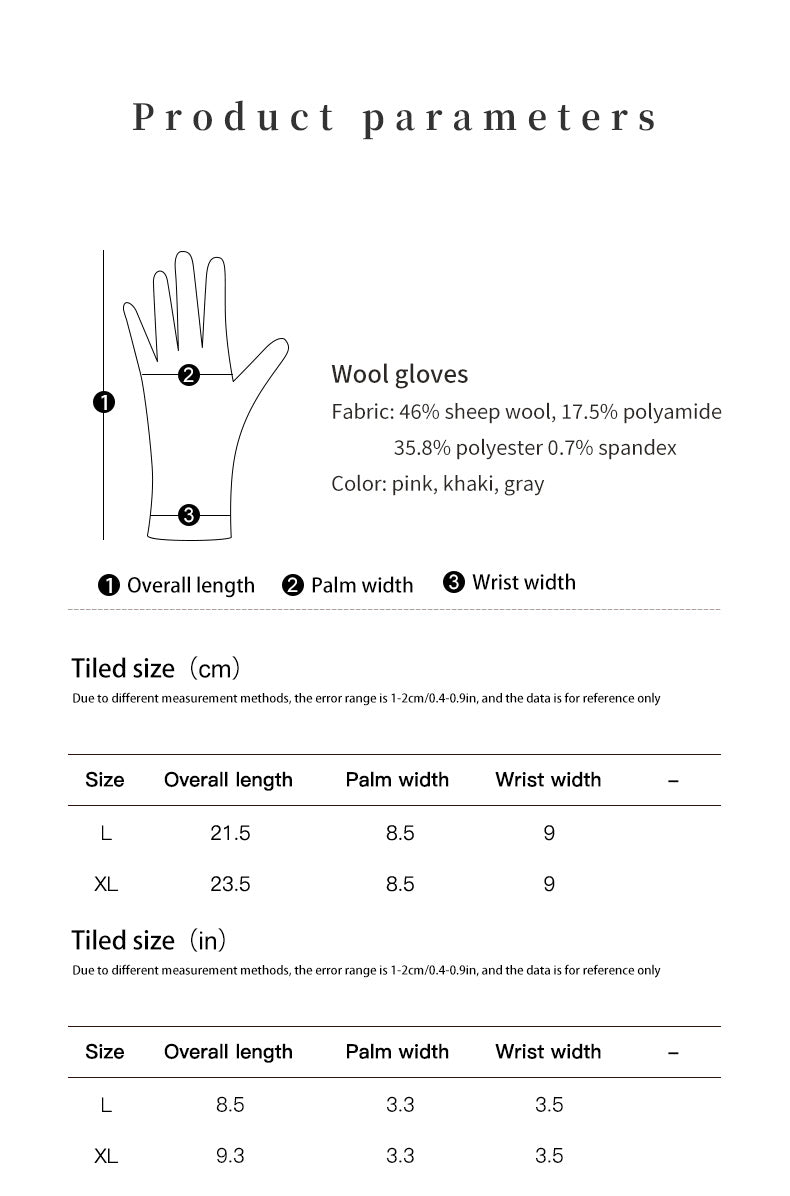 Gants coupe-vent doublés en laine