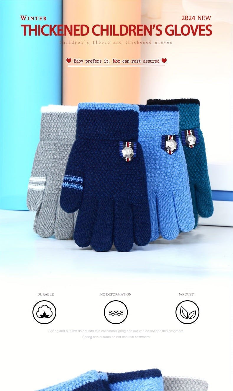 Gants épais en maille épaisse pour enfant — lot de 2 paires