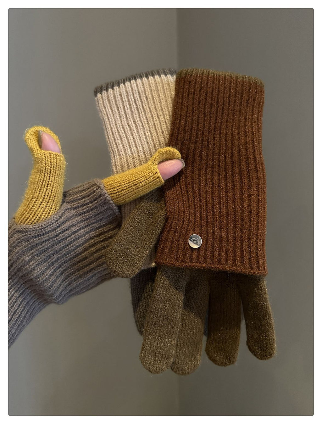 Gants sans doigts doublés en laine