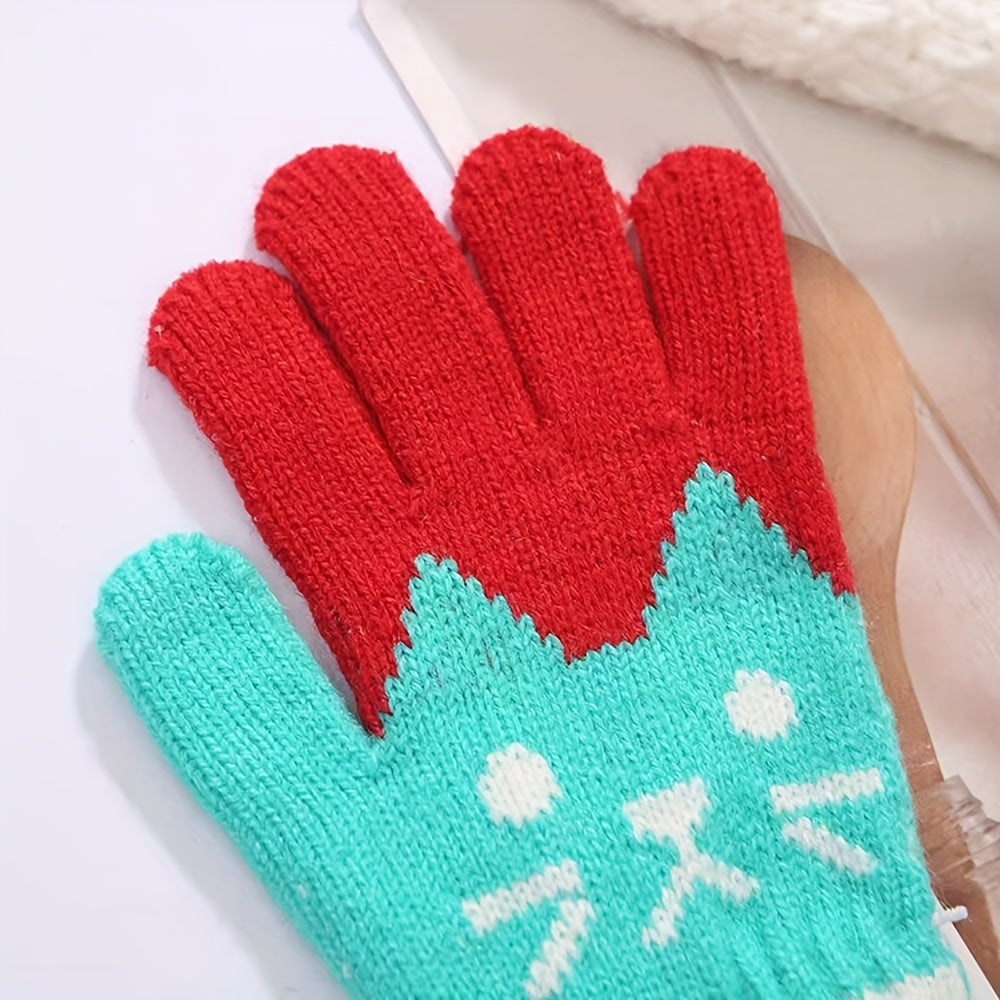 Gants en maille, 6 coloris, rouge, bleu, bleu royal, jaune, noir et crevette rose