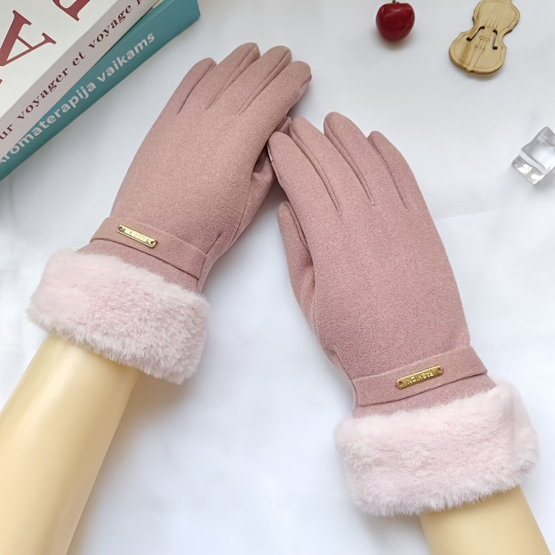 Gants doublés thermiques en cachemire