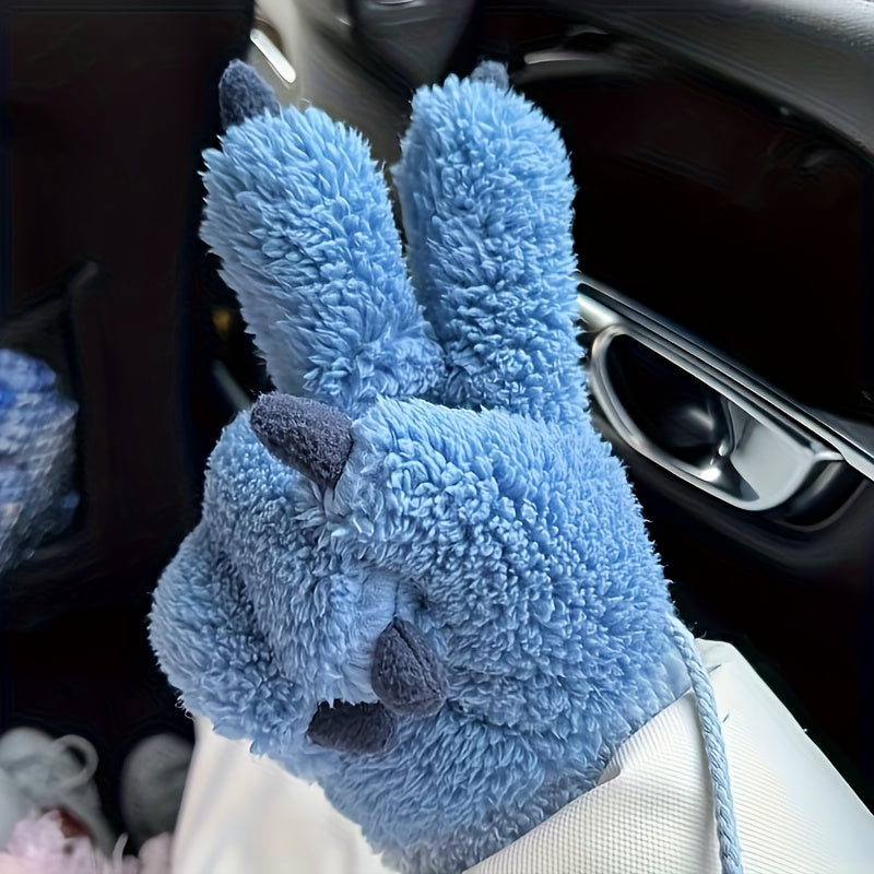 Gants coupe-vent doublés en maille, bleu