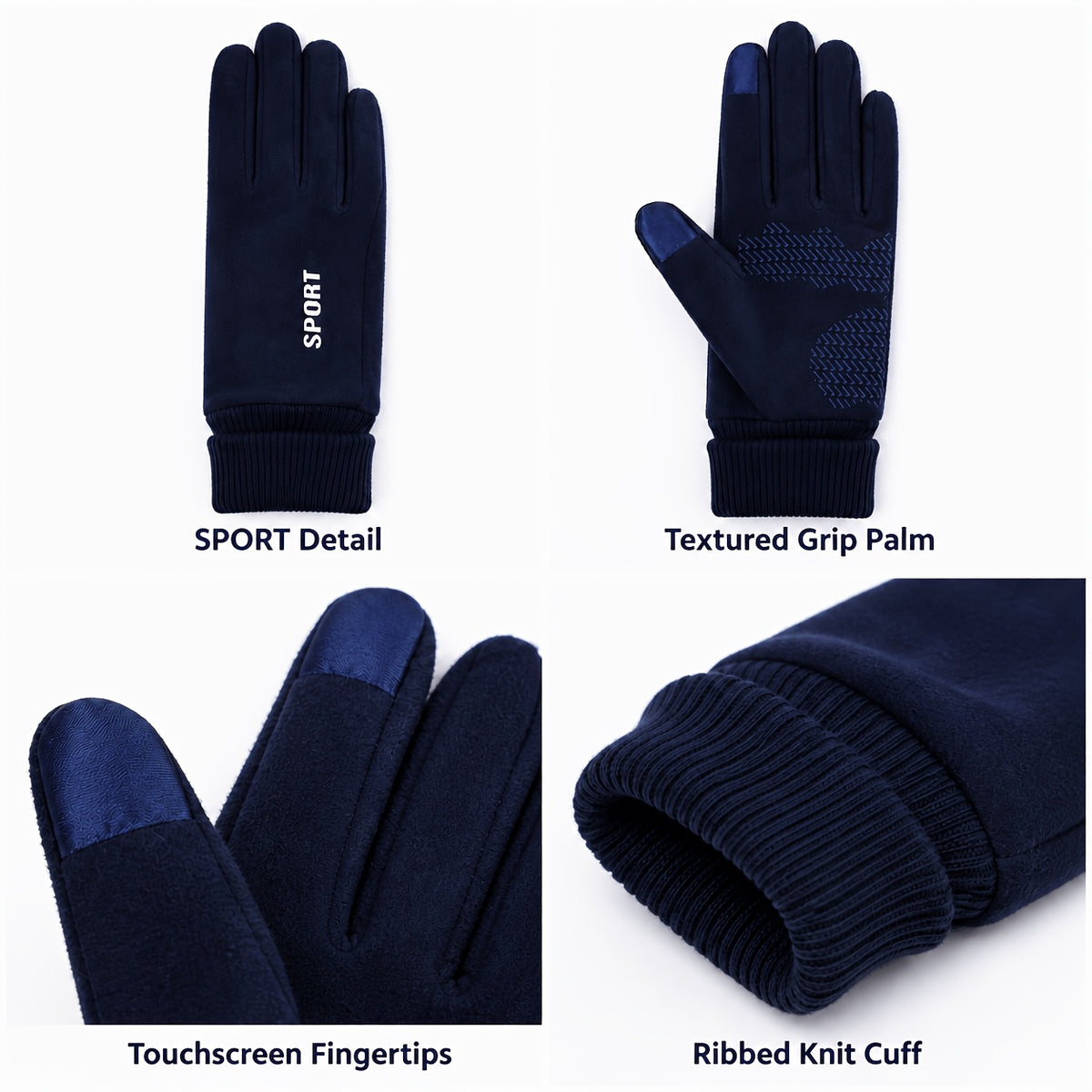 Gants tactiles à picots en maille
