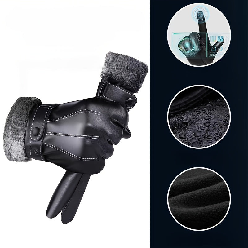 Gants tactiles thermiques en cuir