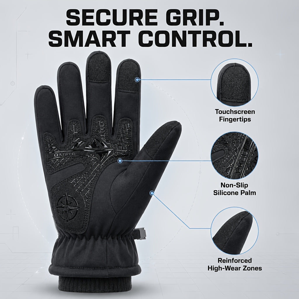 Gants de ski imperméables à sangle de poignet en maille à oursons