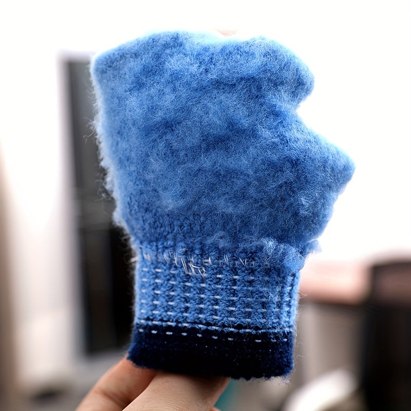 Gants brodés à poignet côtelé en maille pour enfant