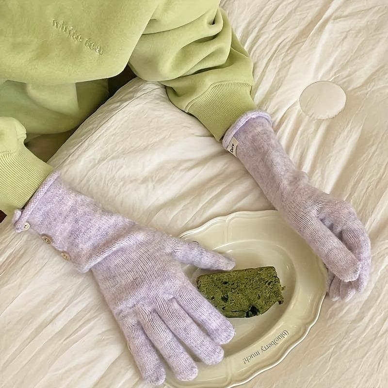 Gants tactiles à perles en maille duveteuse