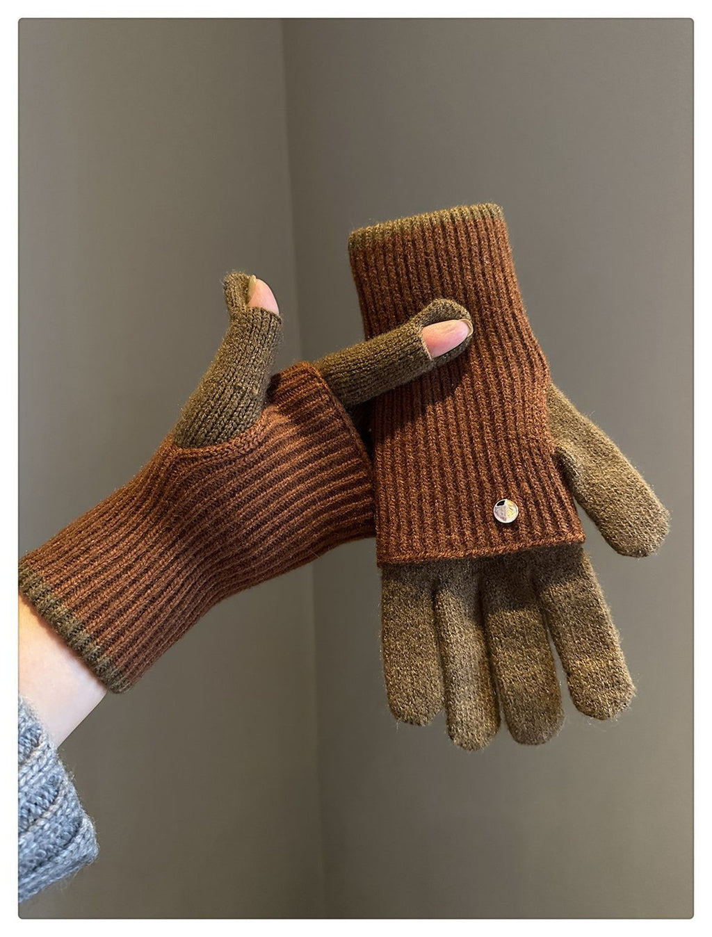 Gants sans doigts doublés en laine