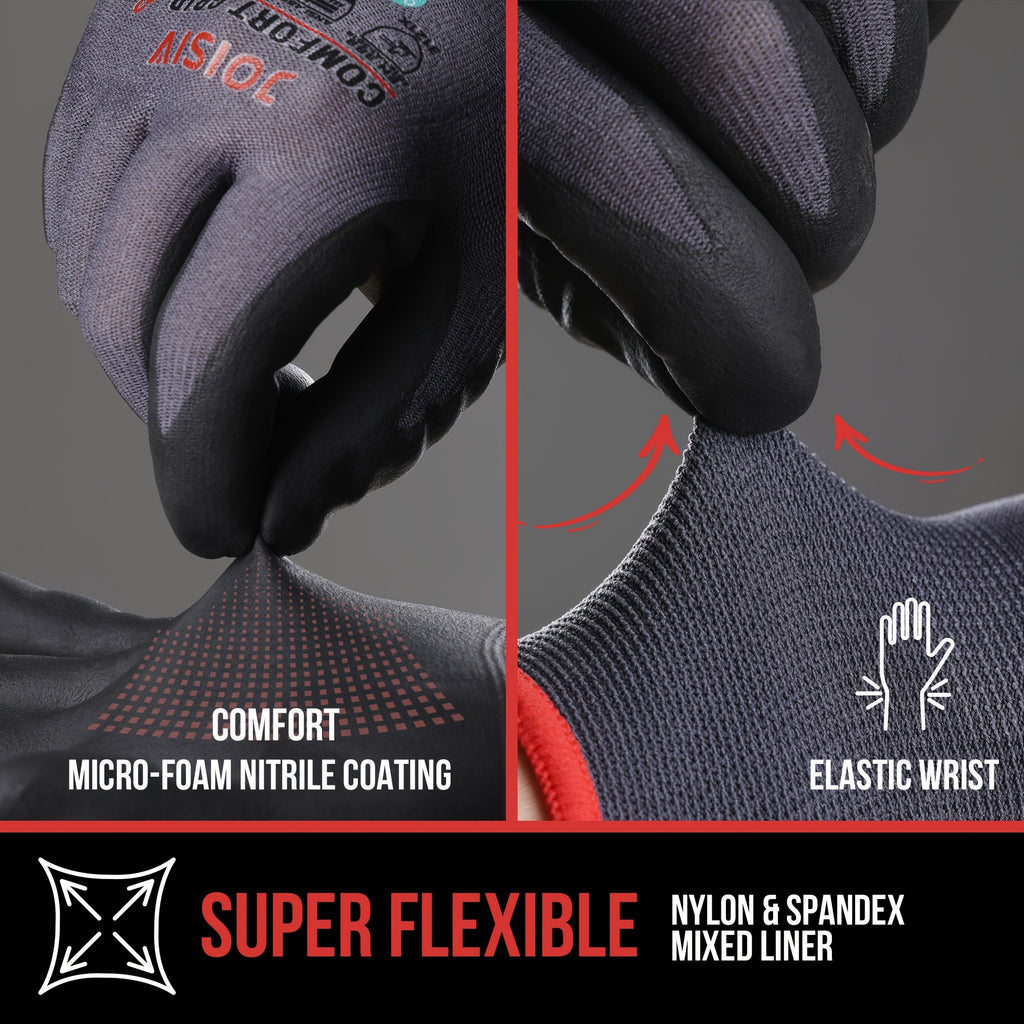 Gants de travail tactiles en maille enduite — lot de 12 paires