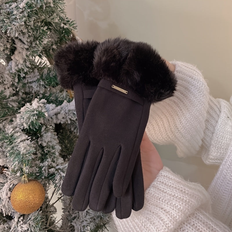 Gants sans doigts doublés thermiques en maille, 3 coloris