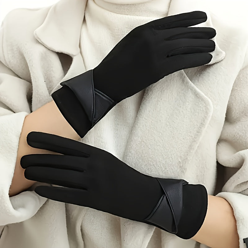 Gants tactiles coupe-vent à poignet croisé en suédine — lot de 2 paires