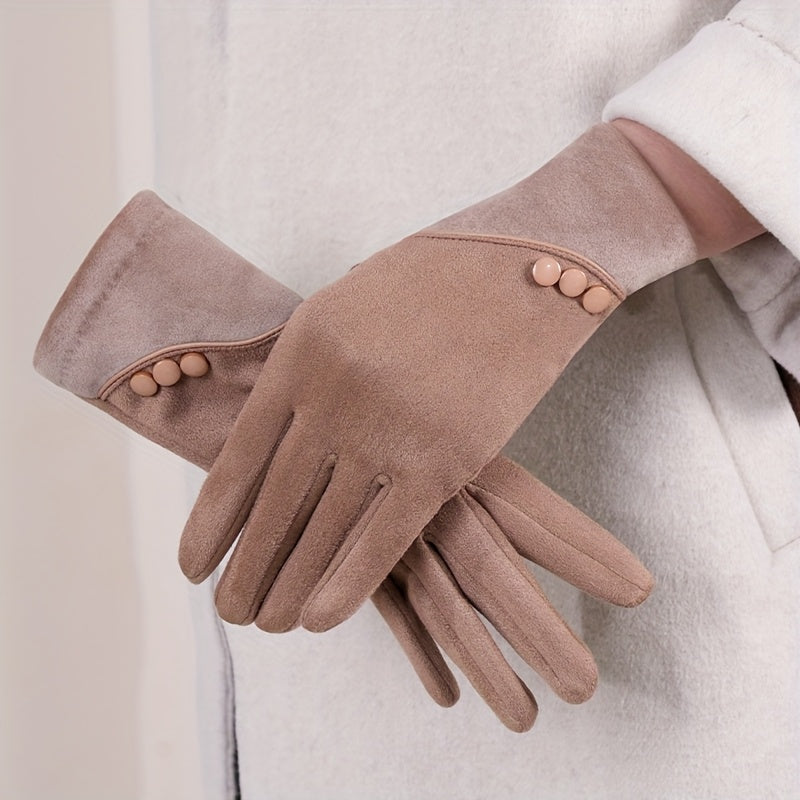 Gants coupe-vent thermiques en maille, 6 coloris, brodé