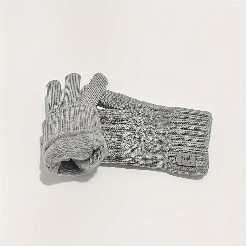 Gants doublés thermiques en maille, 3 coloris