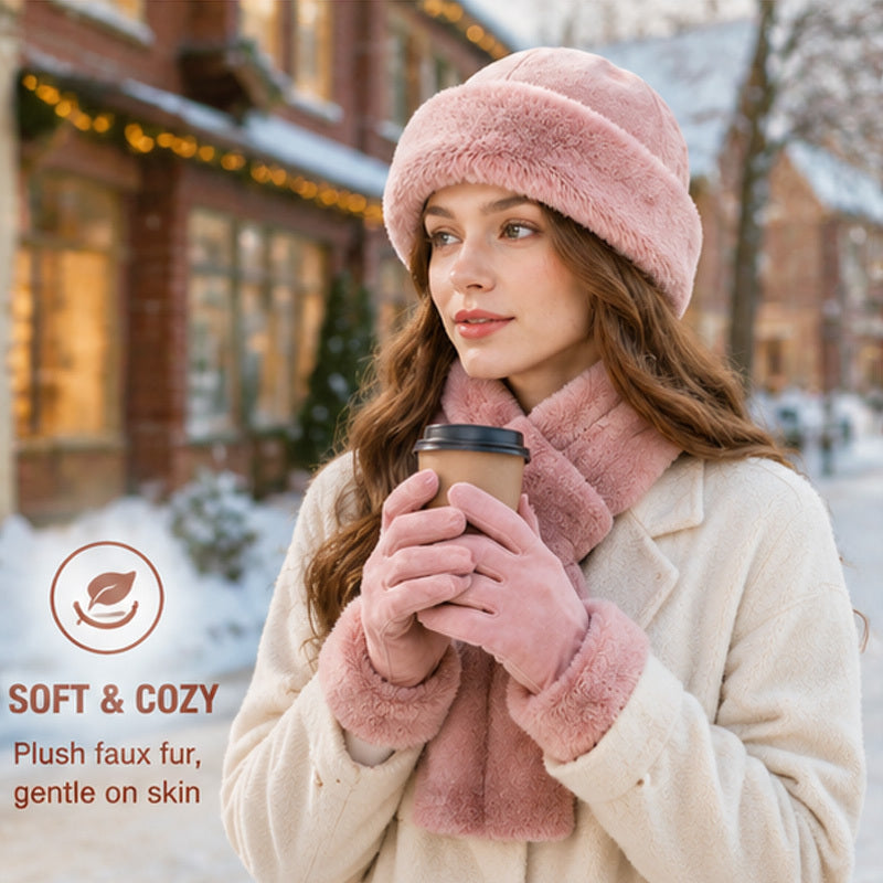 Ensemble 3 pièces — bonnet, écharpe et gants
