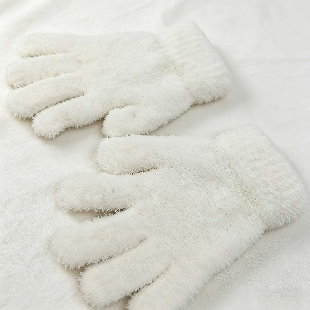 Gants épais à poignet côtelé en maille torsadée