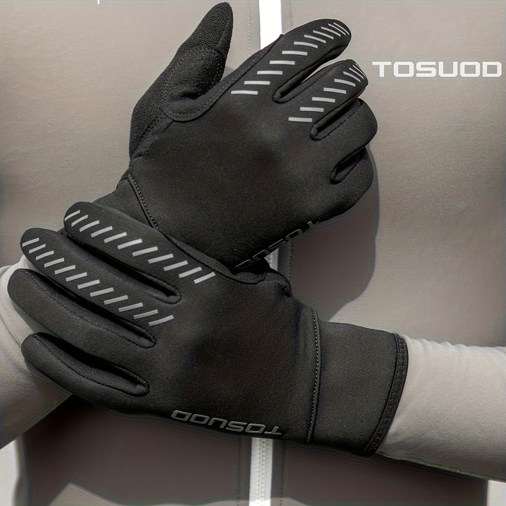 Gants de vélo en maille, noir, tactile