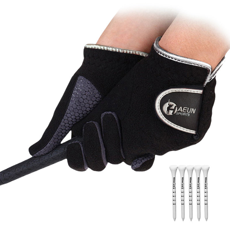 Gants tactiles en maille, noir