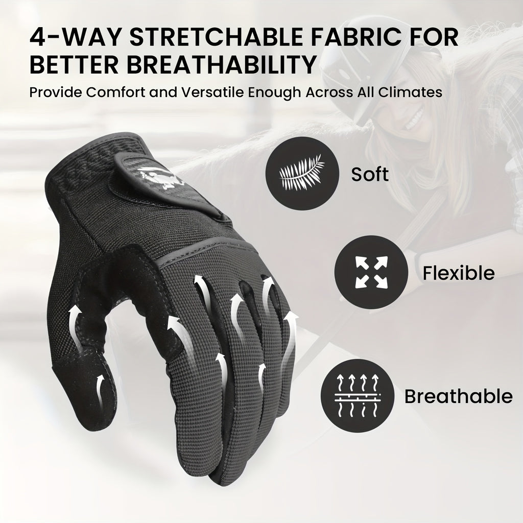 Gants d'équitation respirants à paume renforcée en maille
