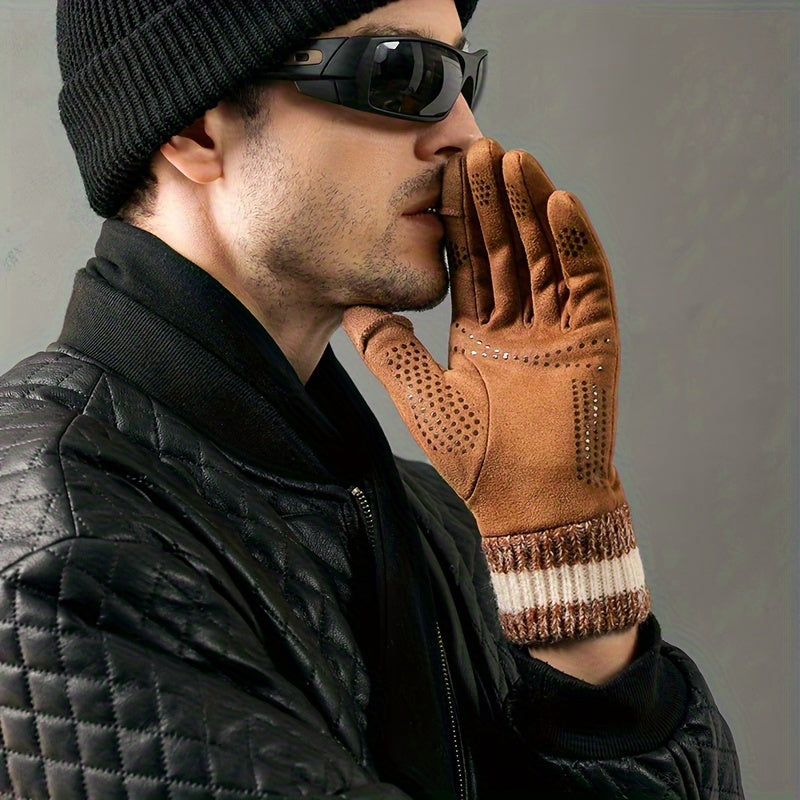 Gants tactiles antidérapants doublés en cuir