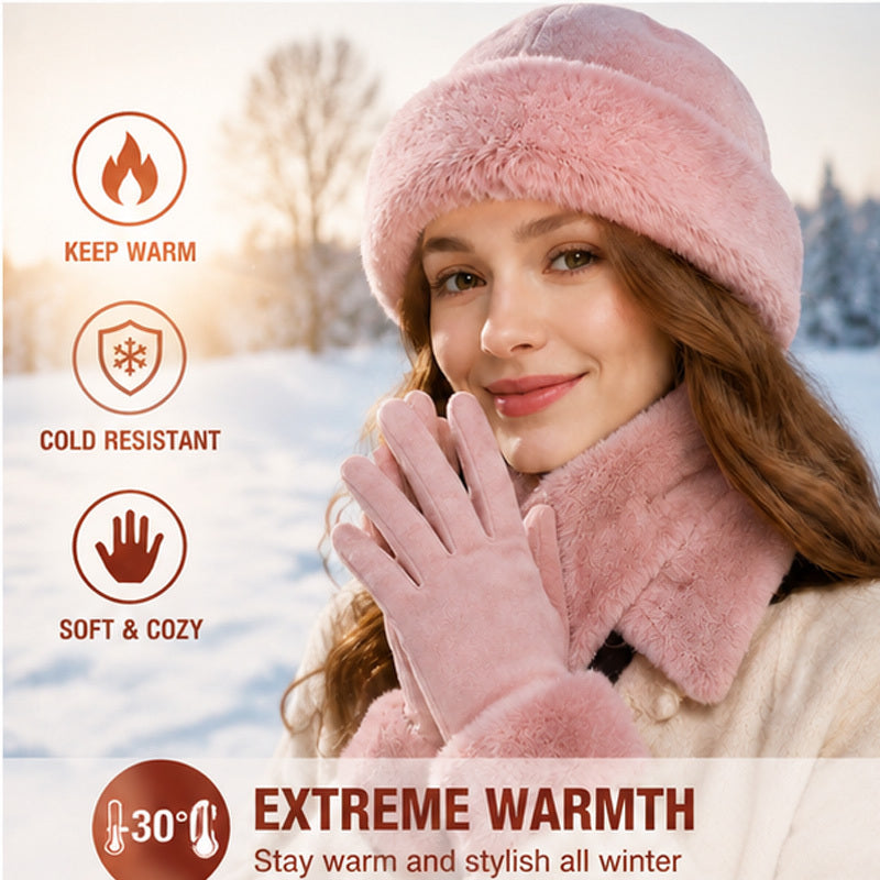 Ensemble 3 pièces — bonnet, écharpe et gants