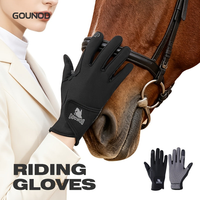 Gants d'équitation à paume renforcée à sangle de poignet en maille